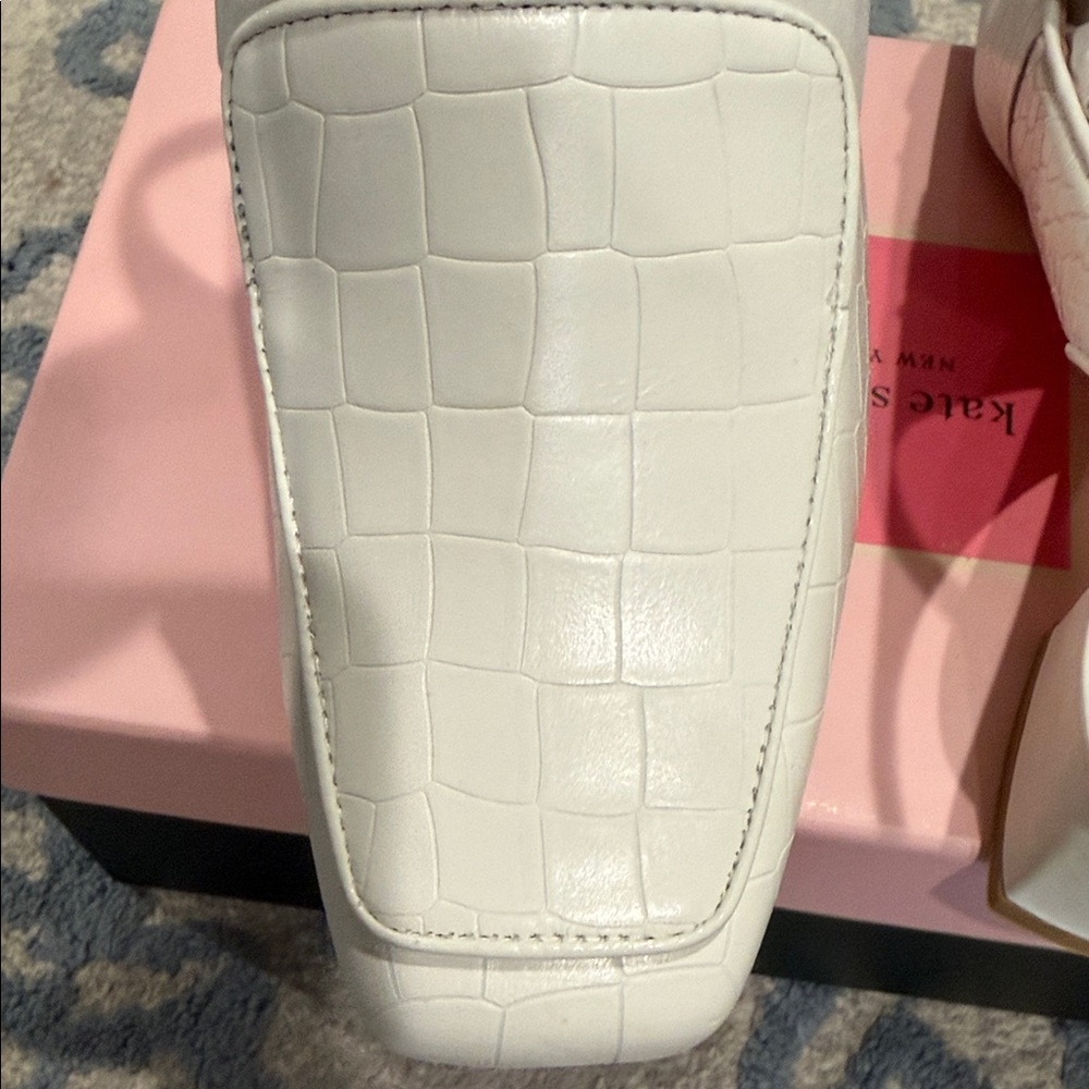 Kate Spade white Croc-Embossed Loafers - Picture 6 of 6